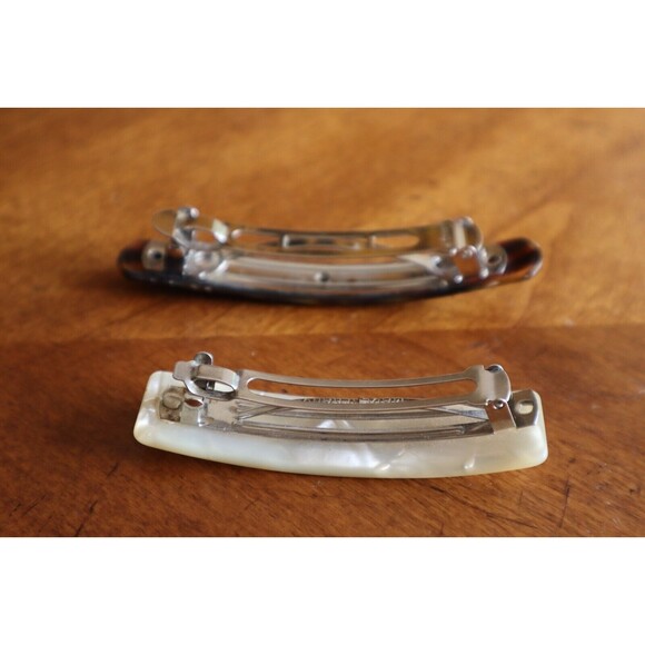 Lot Hair Clips Vintage Faux Mother Of Pearl France & Goody Faux Tortoise Shell - Picture 7 of 11